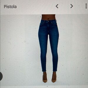 Pistola aline high rise cropped Women's Blue Jeans